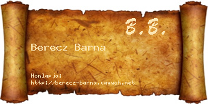 Berecz Barna névjegykártya