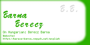 barna berecz business card
